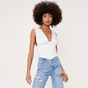 Nasty Gal Plunging V neck Corset Top